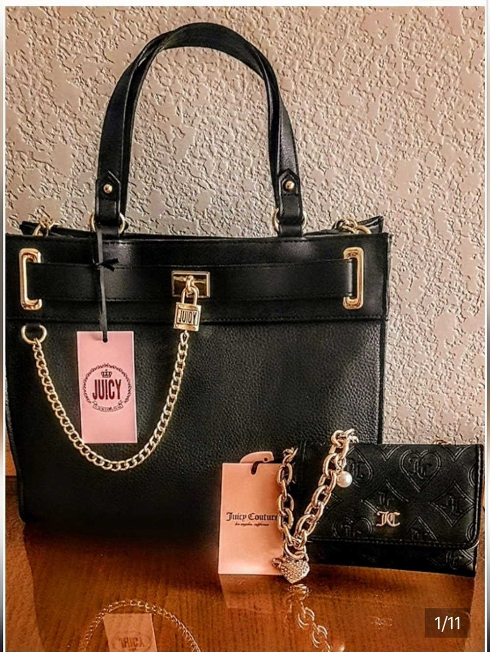 NWT JUICY COUTURE "LOCK N CHAIN" SATCHEL And NWT JUICY MATCHING WALLET